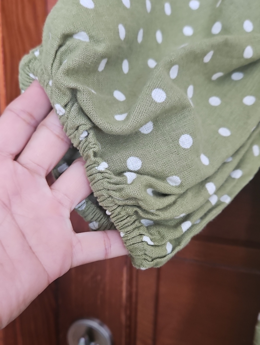 Abercrombie & Fitch Green Polka Dot Midi Dress - Picture 6 of 10